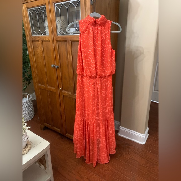 Taylor sleeveless halter neck flared hi low dress - Picture 3 of 6